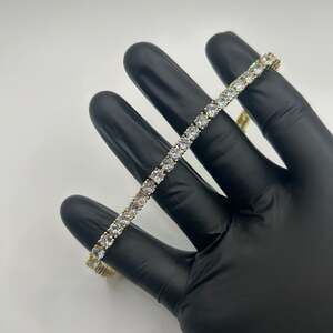 Moissanite Tennis Bracelet Gold 5mm 8 Inch Brand New VVS1 Crazy Shine No Pass